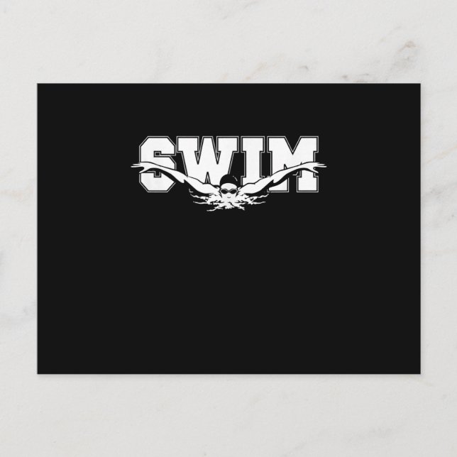 Swim  Swimmers Competitive Swimming Athletic Gift Announcement Postcard (Front)
