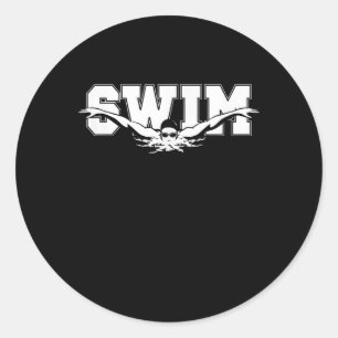 Swim  Swimmers Competitive Swimming Athletic Gift Classic Round Sticker