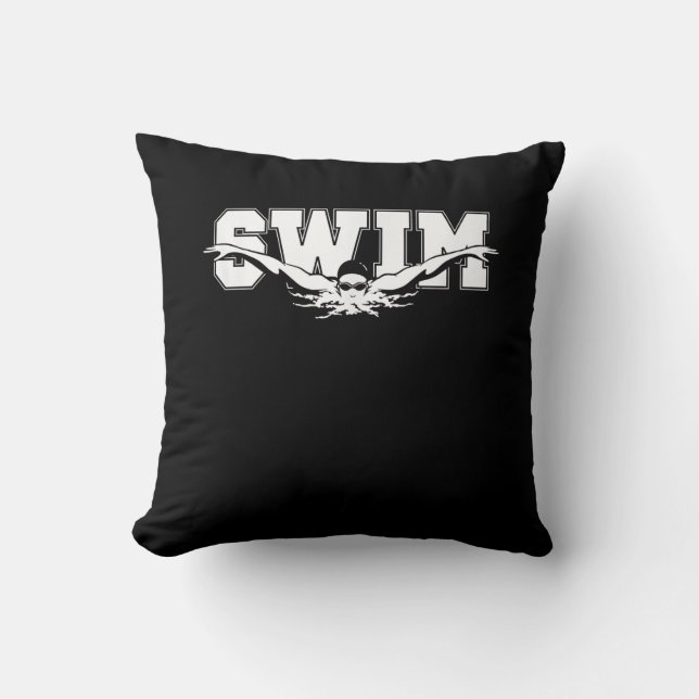 Swim  Swimmers Competitive Swimming Athletic Gift Cushion (Front)
