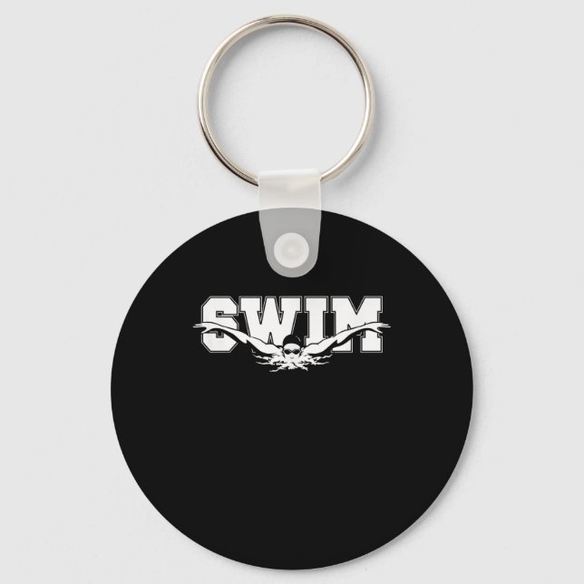 Swim  Swimmers Competitive Swimming Athletic Gift Key Ring (Front)