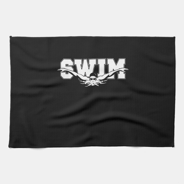 Swim  Swimmers Competitive Swimming Athletic Gift Tea Towel (Horizontal)