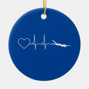 Swim - Swimming Heartbeat Ceramic Tree Decoration