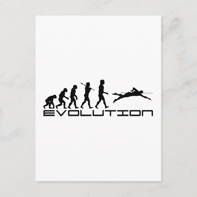 Swim Swimming Swimmer Sport Evolution Art Postcard (Front)