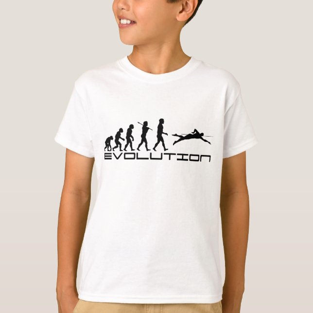 Swim Swimming Swimmer Sport Evolution Art T-Shirt (Front)