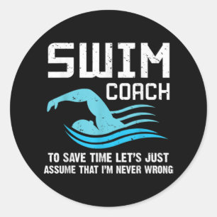 Swim Teacher Swimming Coach Classic Round Sticker