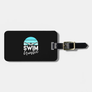 Swim Team Aunt Auntie Nephew Swimming Swimmer Gift Luggage Tag