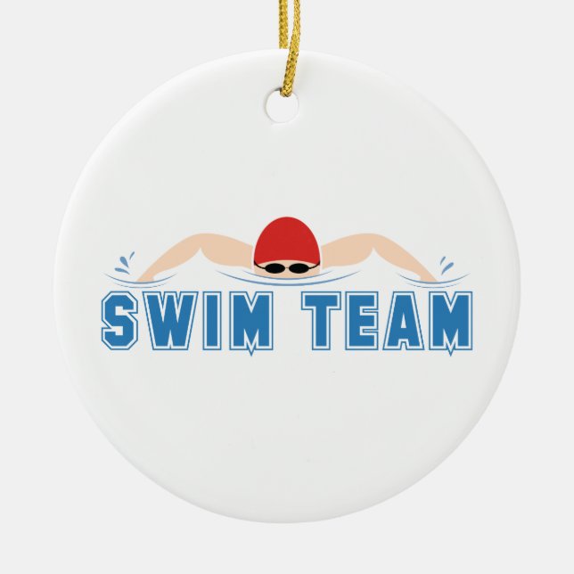 Swim Team Ceramic Tree Decoration (Front)