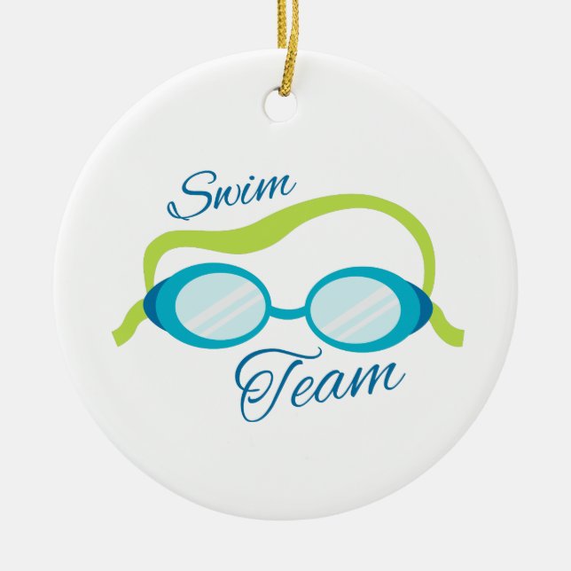 Swim Team Ceramic Tree Decoration (Front)