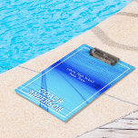 Swim Team Clipboard<br><div class="desc">This personalised swimming themed clipboard makes a thoughtful appreciation gift for a swim coach or for a swim team member. The design features a photographic view of the swim lanes underwater. All text is editable or can be deleted to customise for your needs. The font style, colour and size can...</div>