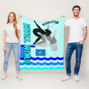 Swim Team Diving Team Fleece Blanket