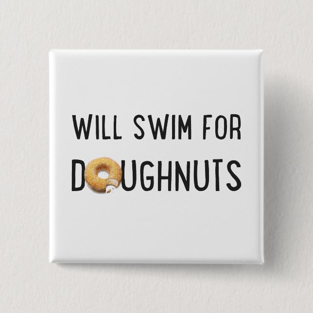 Swim Team, Funny swimmer gift, doughnuts 15 Cm Square Badge (Front)