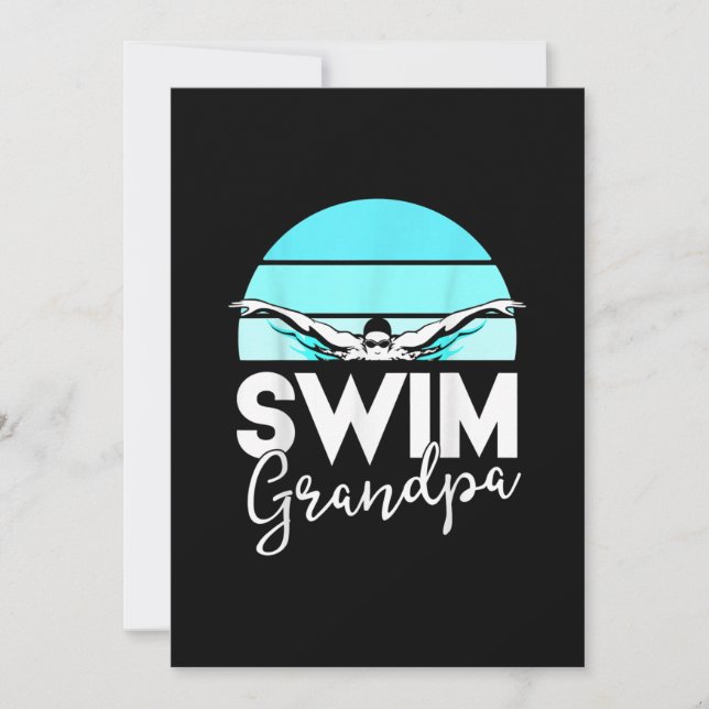 Swim Team  Grandpa Papa Swimming Meet Swimmer Gift Holiday Card (Front)