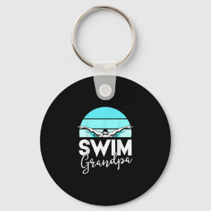 Swim Team  Grandpa Papa Swimming Meet Swimmer Gift Key Ring