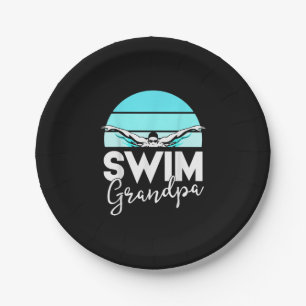 Swim Team Grandpa Papa Swimming Meet Swimmer Gift Paper Plate