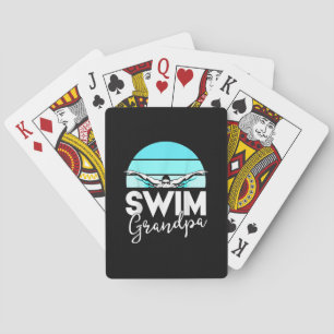 Swim Team Grandpa Papa Swimming Meet Swimmer Gift Playing Cards