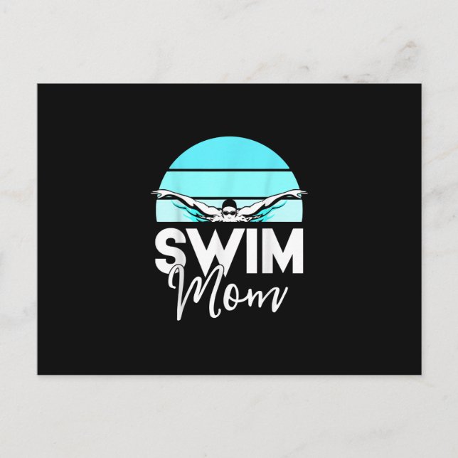 Swim Team  Mum Mor School Swimming Meet Swimmer Announcement Postcard (Front)