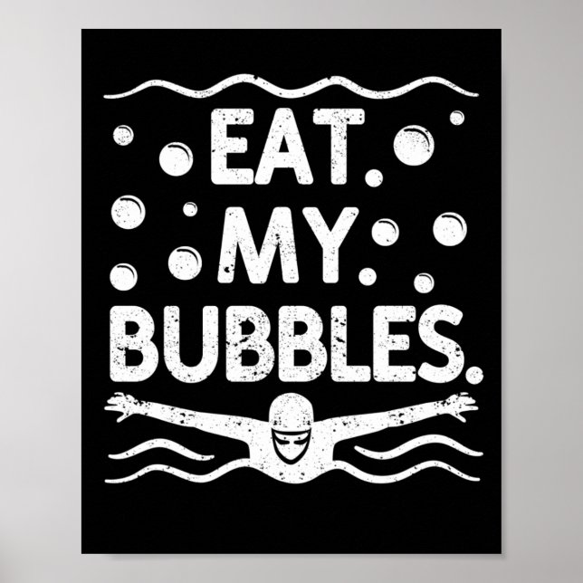 Swim team swimmer funny swimming lover poster (Front)