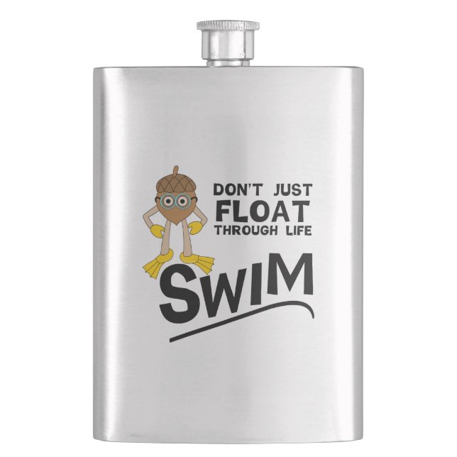 Swim Through Life  Hip Flask (Front)