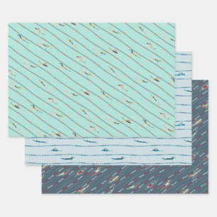 Swim to Win wrapping paper sheets