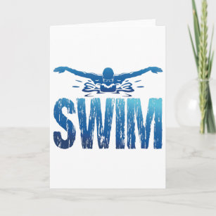Swim - Vintage Swimmer Card