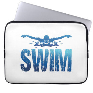 Swim - Vintage Swimmer Laptop Sleeve