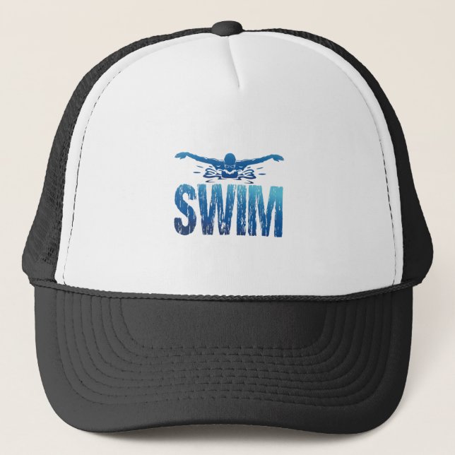 Swim - Vintage Swimmer Trucker Hat (Front)
