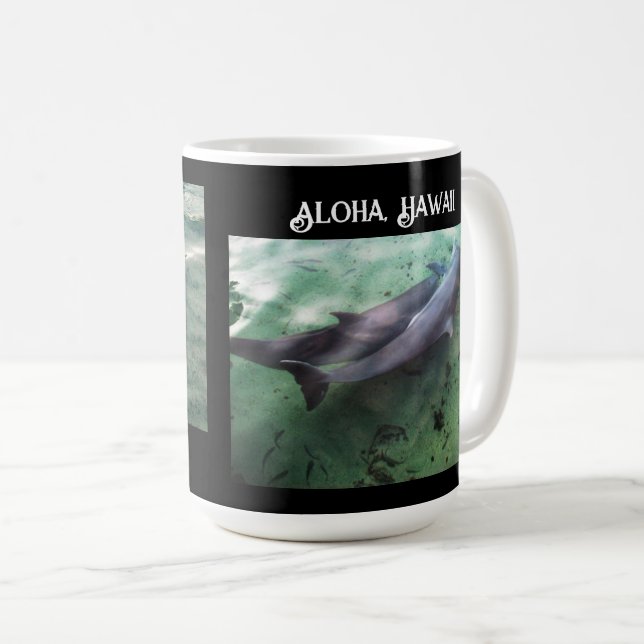 Swim with Dolphins Hawaii Adventure Unisex Coffee Mug (Front Right)