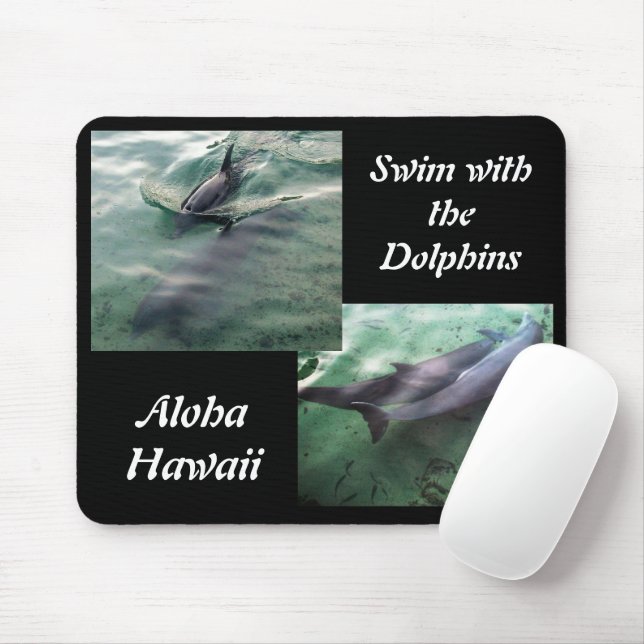 Swim with Dolphins Hawaii Mouse Mat (With Mouse)
