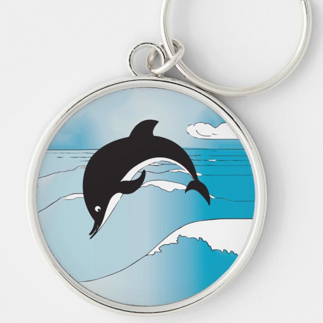 Swim With Dolphins Key Ring (Front)