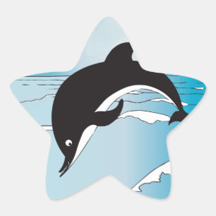 Swim With Dolphins Star Sticker