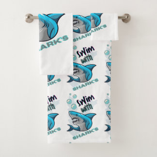 swim with sharks bath towel set