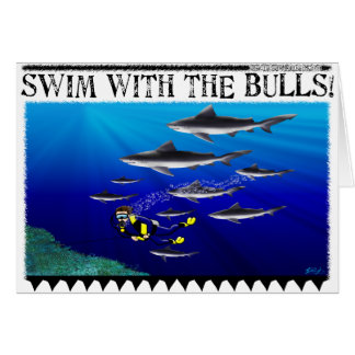 Swim with the Bulls Card (blank)