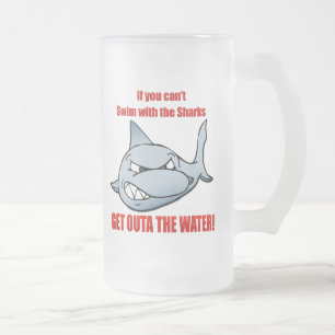 Swim with the Sharks Frosted Glass Beer Mug