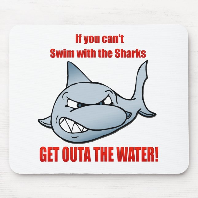 Swim with the Sharks Mouse Mat (Front)