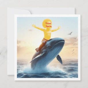 Swim with the whales! , whale greeting card