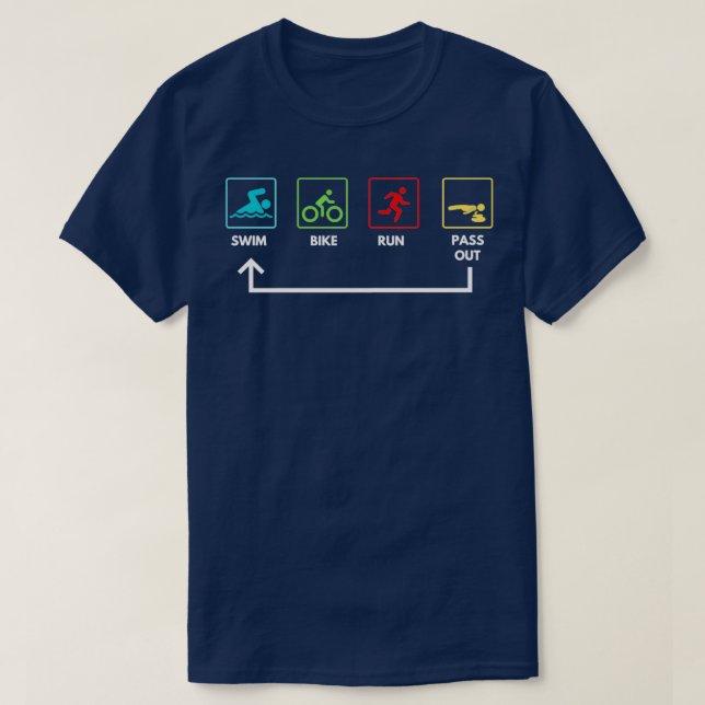SwimBikeRunPass Out Coloured T-Shirt (Design Front)