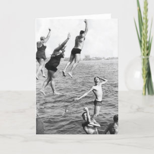 Swiming at the Pier Greeting Card - 1780264