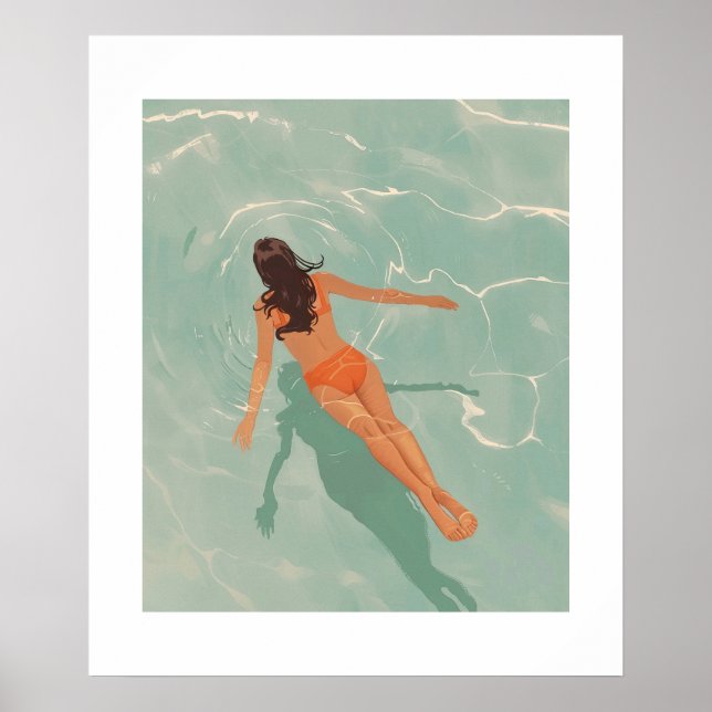 Swiming in the clear blue poster (Front)