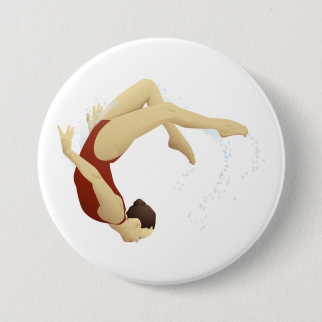 Swimmer 7.5 Cm Round Badge (Front)