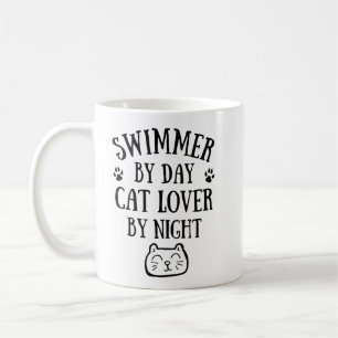 Swimmer by day. Cat lover by night. Coffee Mug