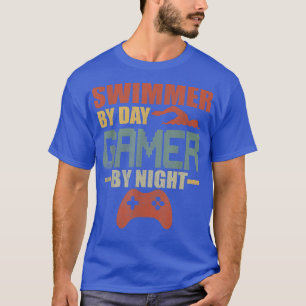 Swimmer By Day Gamer By Night Swim Team Swimming S T-Shirt