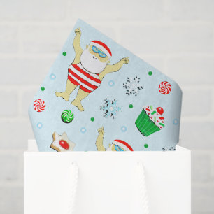 Swimmer Christmas Holiday Tissue Paper