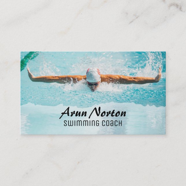 Swimmer Coach Business Card (Front)