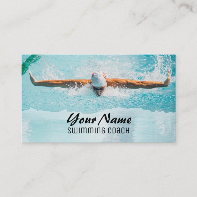 Swimmer Coach Business Card (Front)