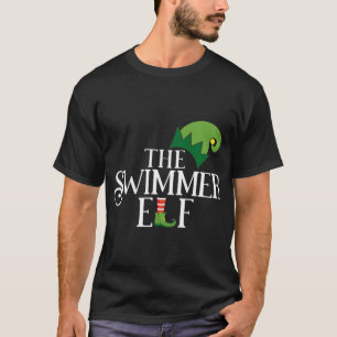 Swimmer Elf Matching Family Christmas Party Pajama T-Shirt