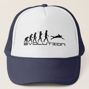 Swimmer Evolution Swim Swimming Sports Trucker Hat