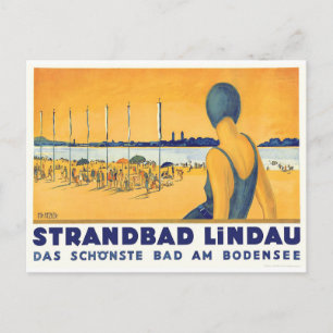 Swimmer Girl at Strandbad Lindau Bodensee, Germany Postcard