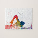 swimmer in watercolor jigsaw puzzle<br><div class="desc">Watercolor sports illustrations</div>