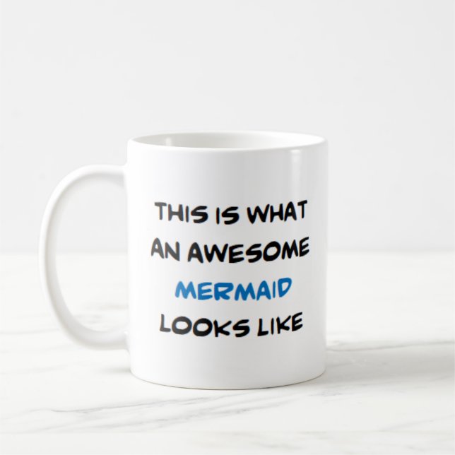 swimmer mermaid, awesome coffee mug (Left)