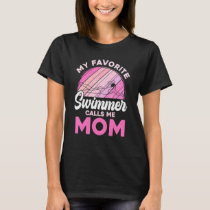 Swimmer Mom Aquatic Sport Athlete Mothers Day Retr T-Shirt